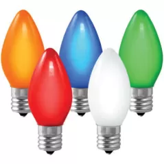 Christmas Light Bulb, Faceted E17 C9 LED Opaque Multi-Colored