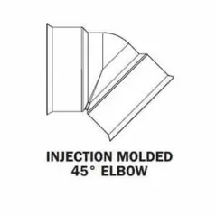 ADS Soiltight Elbow, Bell-End HDPE 45 Degrees Degrees Dual Wall Injection Molded N-12, Black 6" | DFD694ST