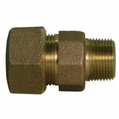 Straight Adapter, 1"Type T CTS Compression x MNPT Brass 74753T Series Octagonal