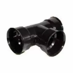 ADS Tee, Bell-End HDPE Watertight Dual Wall Injection Molded N-12, Black 6" | DFD661WT