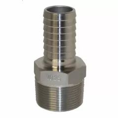 Adapter, 1" x 1-1/4"Insert x MNPT Stainless Steel with Hex