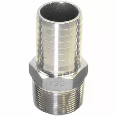 Adapter, 1-1/4"Insert x MNPT Stainless Steel with Hex