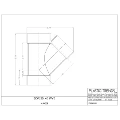 Plastic Trends Wye, Hub PVC P Series Sdr-35 45° | 4P08