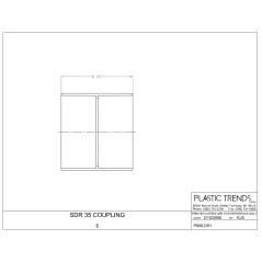 Plastic Trends Stop Coupling, Hub PVC P Series Sdr-35 Solvent Weld | 6P05