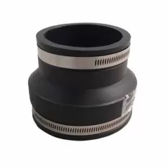Flexible Coupling, 4" x 3"Clay x PVC Black