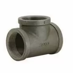 Reducing Pipe Tee, 1-1/2" x 1-1/2" x 1"FNPT Galvanized Malleable Iron