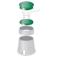 Valve Box, 10" Round Black Box Control Valve with Green Lid