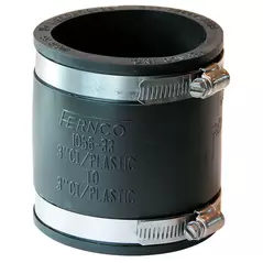 Flexible Coupling, 3"Clay x PVC