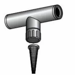 Tee, 1/2" Black 21D1 Series Riser Swivel with 100 Mesh Filter