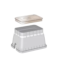 Valve Box, 12" Rectangular Black Box Control Valve Standard with Brown Lid