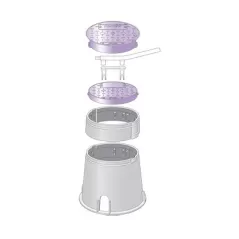 Valve Box, 10" Round Black Box Reclaimed Water with Purple Lid