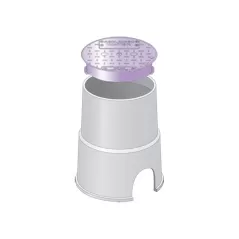 Valve Box, 6" Round Black Box Control Valve with Purple Lid