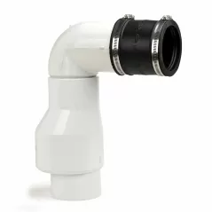 Swing Check Valve, 3"Slip x Rubber Coupling PVC Full Flow