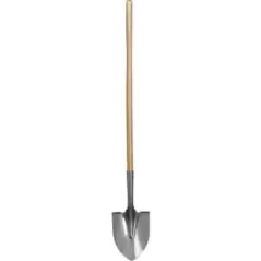 Point Shovel, 0.06" Steel Blade Wood Handle Round Light-Duty