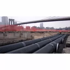 ADS Drainage Pipe, HDPE Dual Wall Soil-Tight N-12 Black, Bell-End x Spigot, 12" x 20' | DPE120DW