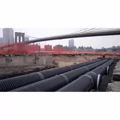 ADS Drainage Pipe, HDPE Dual Wall Soil-Tight N-12 Black, Bell-End x Spigot, 18" x 20' | DPE180DW