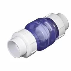 Swing Check Valve, 3"Slip Clear PVC 125 psi 1700 Series True Union Low-Profile with Flow Control