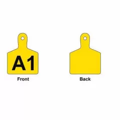 Printed Tag, Yellow Alpha-Numeric Thermoplastic Polyurethane (TPU) Single Sided Custom