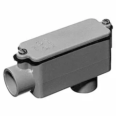 Conduit Body, 1" x 5-9/32" Gray PVC Rigid Type LB Non-Metallic