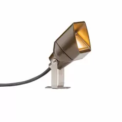 Up Light, 12.6 W 2700K Integrated LED Powder Coated Bronze Metallic Die-Cast C360 Brass Paner Baton Series