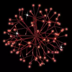 3D Shimmering Sphere, Red Twinkle LED 16" Red Tape Low Voltage