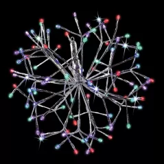 3D Shimmering Sphere, LED 16" Silver Tape Low Voltage Multi-Colored