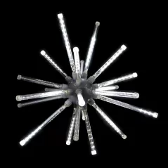A LED 3D Meteor Burst, 20" Pure White Steel Frame Low Voltage Combo