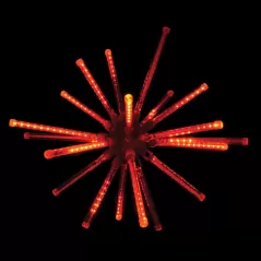 A LED 3D Meteor Burst, 20" Red Steel Frame Low Voltage Combo