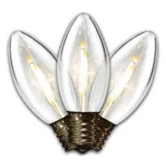 Christmas Light Bulb, Smooth E17 C9 LED Warm White Transparent Filament | BU-25FLD-SC9-TWW