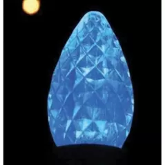 Christmas Light Bulb, Faceted E12 C7 LED Blue Transparent