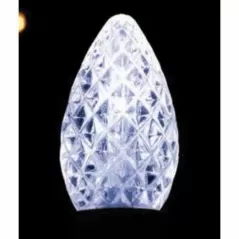Christmas Light Bulb, Faceted E12 C7 LED Cool White Transparent