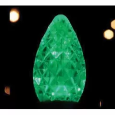 Christmas Light Bulb, Faceted E12 C7 LED Green Transparent