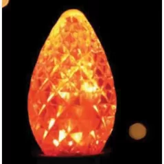 Christmas Light Bulb, Faceted E12 C7 LED Orange Transparent