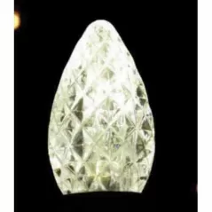 Christmas Light Bulb, Faceted E12 C7 LED Pure White Transparent