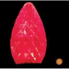 Christmas Light Bulb, Faceted E12 C7 LED Red Transparent | BU-LED-FC7-TRD