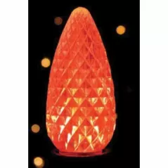 Christmas Light Bulb, Faceted E17 C9 LED Orange Transparent