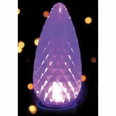 Christmas Light Bulb, Faceted E17 C9 LED Purple Transparent