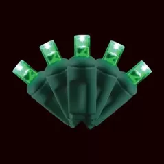 LED Balled Light Set, 26' Green Commercial Grade | LED-5MMB-50-GR