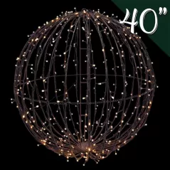 Foldable Sphere, Warm White LED 40" Brown Sphere