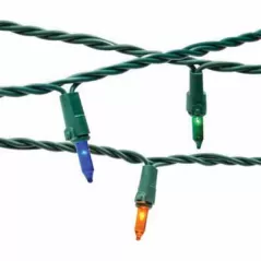 Incandescent Light String, 21.5 W per String 25' Red Yellow Green Blue and Orange Plastic Socket Commercial Grade Standard Mini