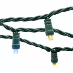 LED Light String, 4.8 W per String 25' Blue Plastic Socket Commercial Standard Conical