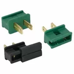 Male Plug, Green For 18 AWG SPT-2 Wire Slide-On