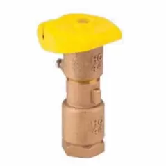 Quick Coupling Valve, 1"Female Red Brass 2-Piece with 1 Slot Locking Yellow Lid