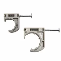 Half Clamp, 1/2" CTS Gray Plastic Round with Preloaded Nail