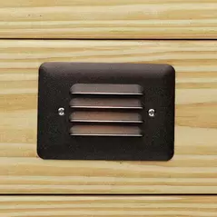 Step Light, 1 W Wedge T5 LED Textured Architectural Bronze Aluminum Louvered Mini
