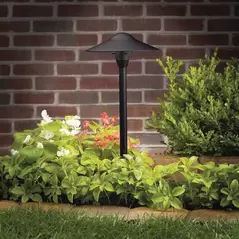 Path Light, 2.3 W Wedge T5 LED Textured Black Aluminum Dome