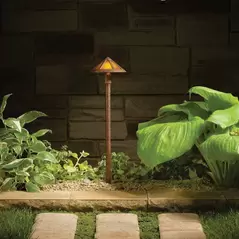 Path Light, 1 W Wedge T5 LED/Incandescent Textured Tannery Bronze Aluminum