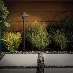 Path Light, 2.3 W Wedge T5 LED/Incandescent Textured Architectural Bronze Aluminum Dome