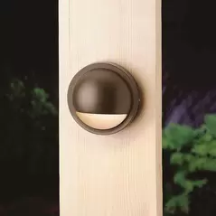 Deck Light, 0.86 W 3000K Integrated LED Textured Architectural Bronze Aluminum Half Moon