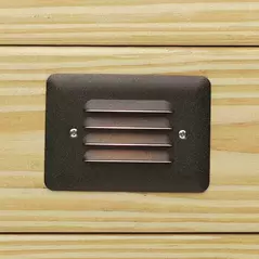 Step Light, 0.86 W 3000K Integrated LED Textured Architectural Bronze Aluminum Louvered Mini